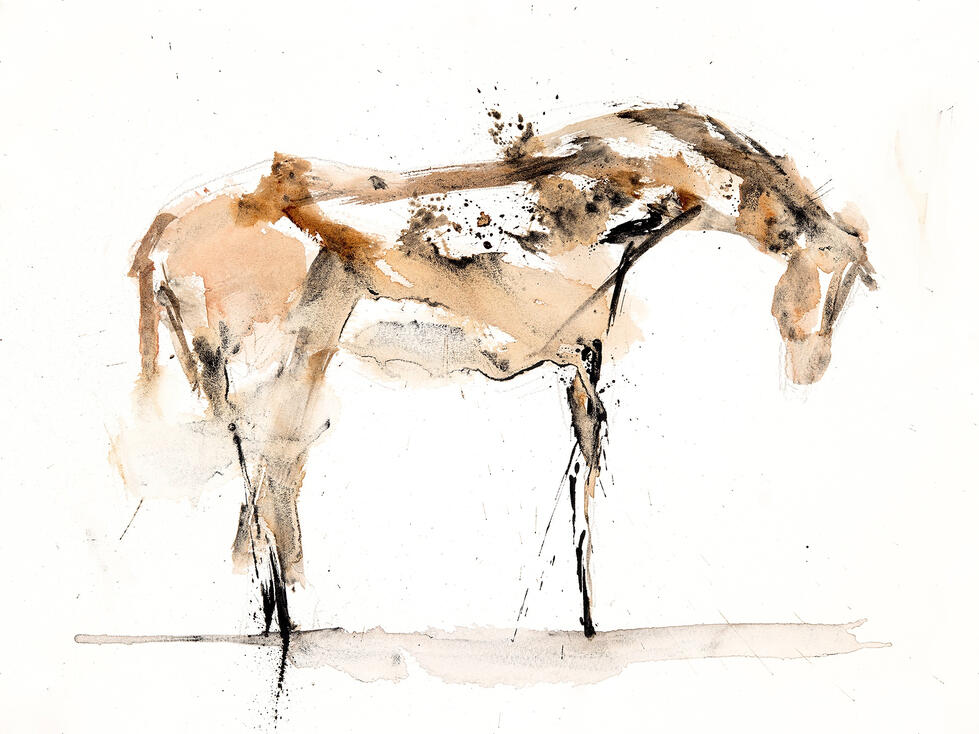Watercolor painting of a horse