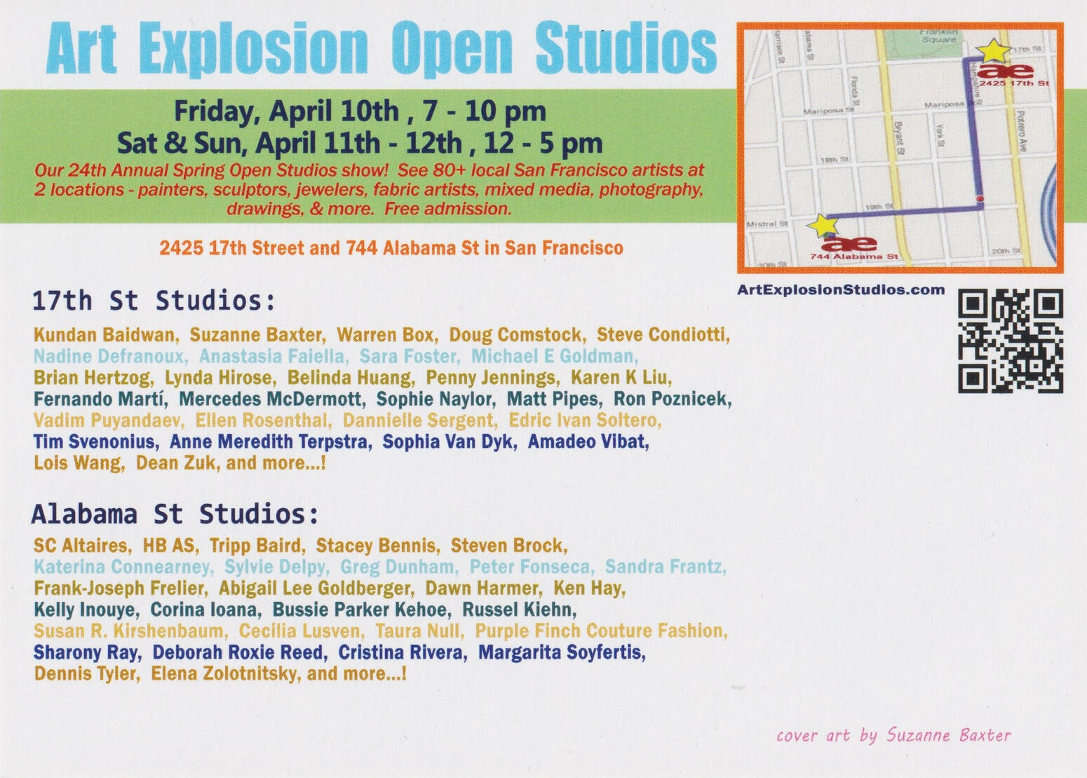 Art Explosion Spring Open Studios Flyer - Back