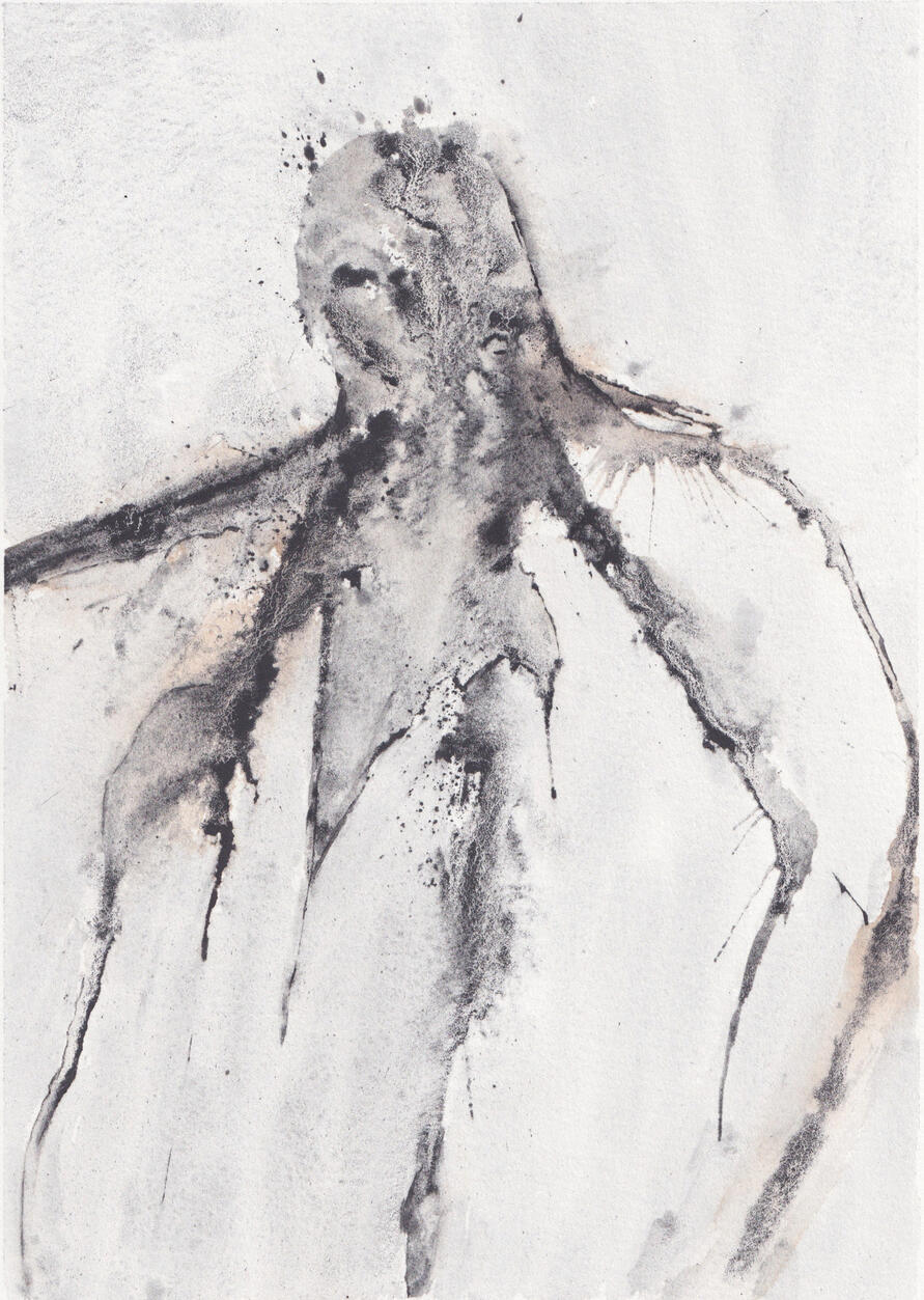Devilfish, 2026. Watercolor on paper.
